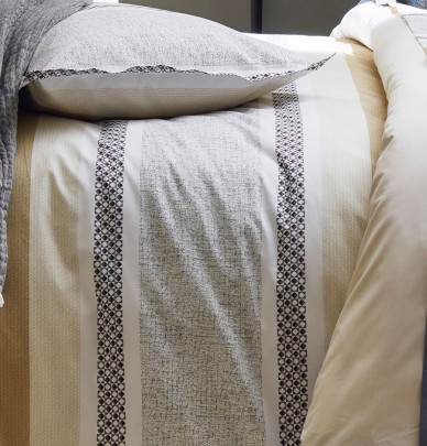 Housse de couette percale Marlow acier Tradilinge