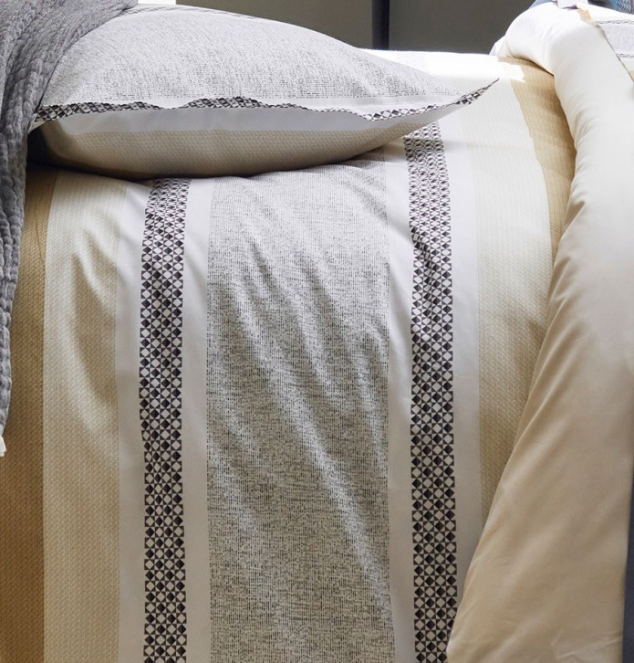 Housse de couette percale Marlow acier Tradilinge - Blancollection