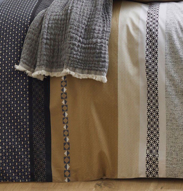 Housse de couette percale Marlow acier Tradilinge - Blancollection