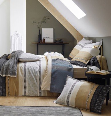 Taie de traversin percale Marlow acier Tradilinge