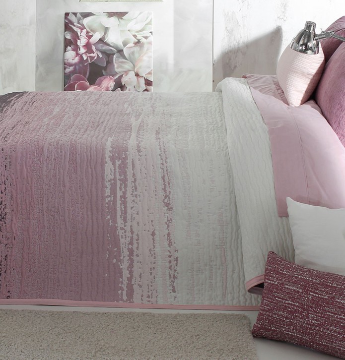 Couvre lit jacquard Billie rose Reig Marti - Blancollection