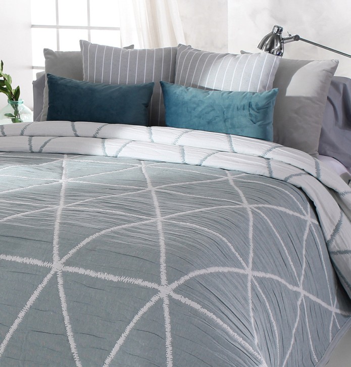Couvre lit jacquard Double bleu Reig Marti - Blancollection
