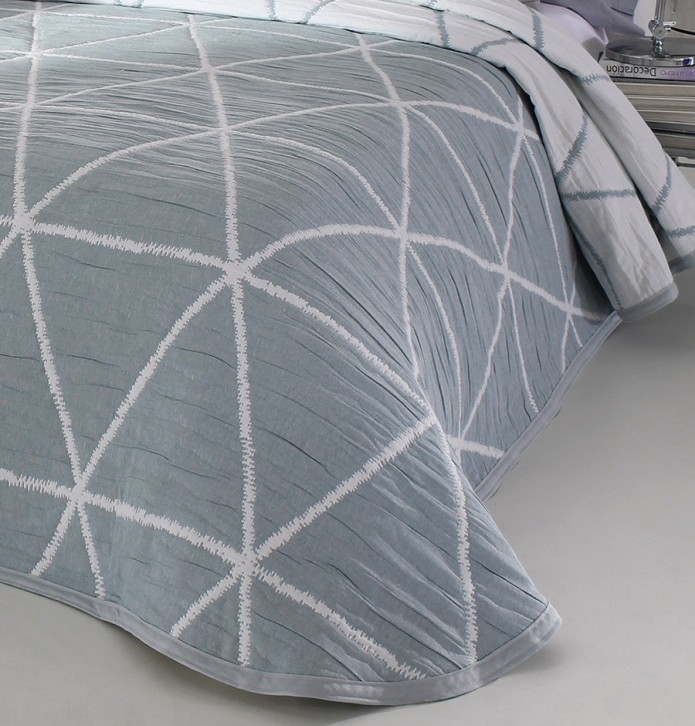 Couvre lit jacquard Double bleu Reig Marti - Blancollection