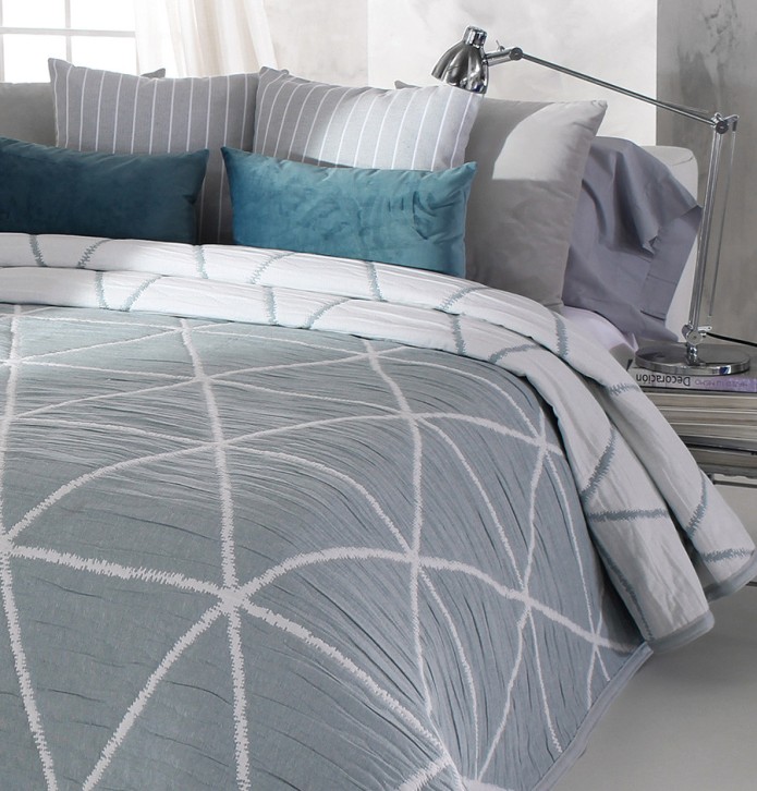Couvre lit jacquard Double bleu Reig Marti - Blancollection