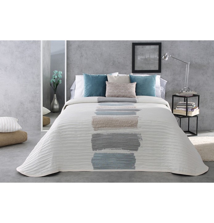 Couvre lit jacquard Laker bleu Reig Marti - Blancollection