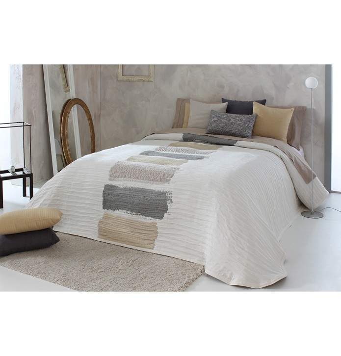 Couvre lit jacquard Laker ocre Reig Marti - Blancollection