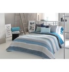 Couvre lit jacquard Marea bleu Reig Marti - Blancollection
