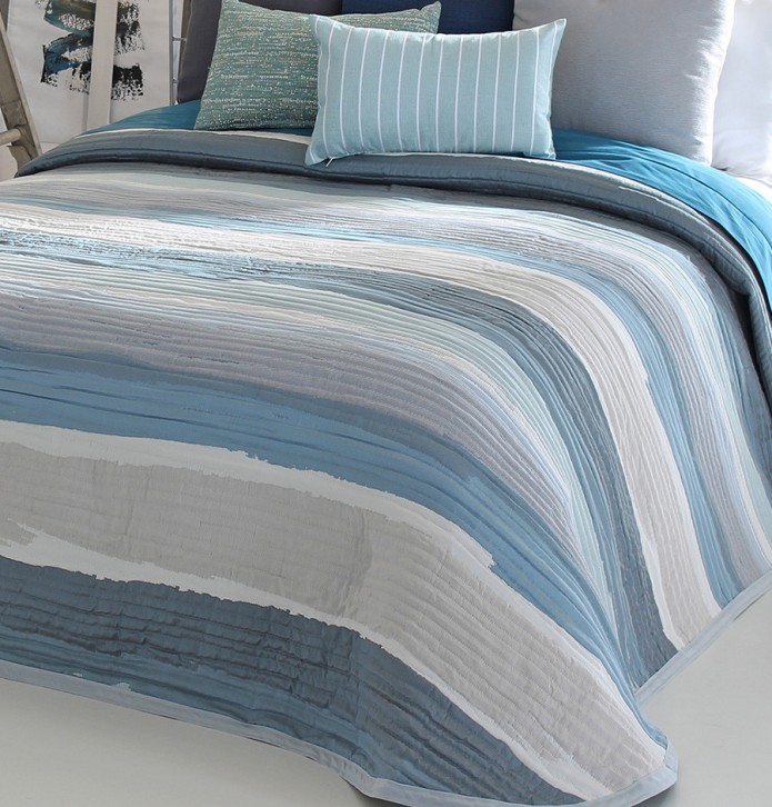 Couvre lit jacquard Marea bleu Reig Marti - Blancollection
