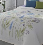 Couvre lit jacquard Olea bleu Reig Marti - Blancollection