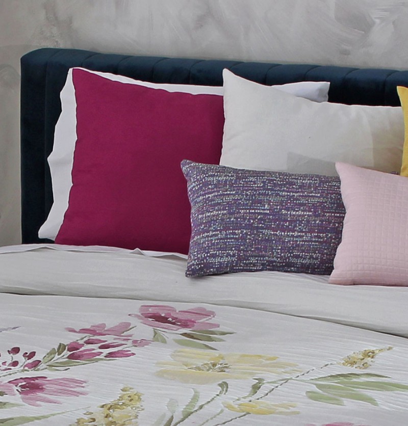 Housse coussin jacquard Bronson prune Reig Marti
