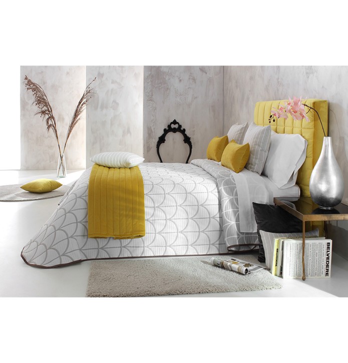 Couvre lit jacquard Oregon gris Reig Marti - Blancollection