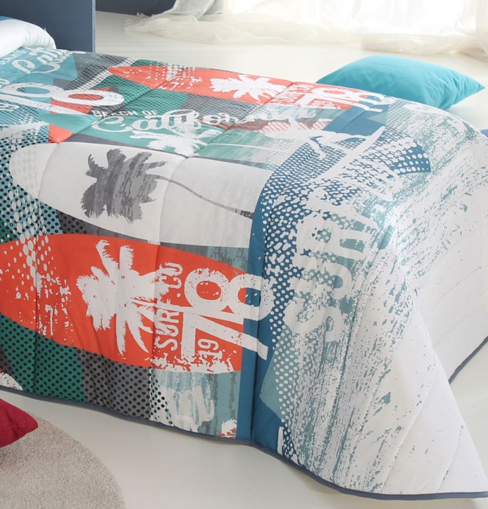 Couvre lit matelassé enfant Surfer Reig Marti - Blancollection