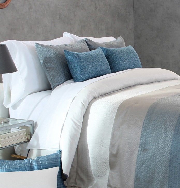 Couvre lit matelassé jacquard Fox bleu Reig Marti - Blancollection