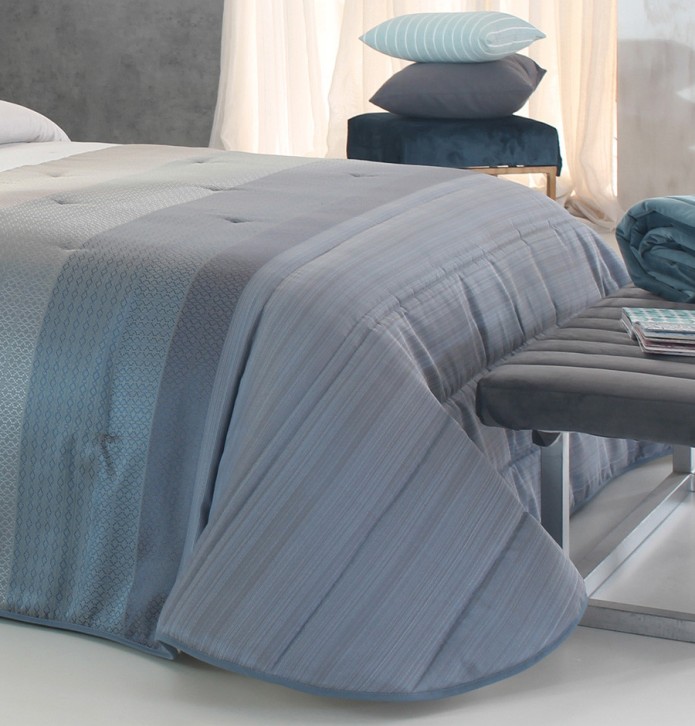 Couvre lit matelassé jacquard Fox bleu Reig Marti - Blancollection