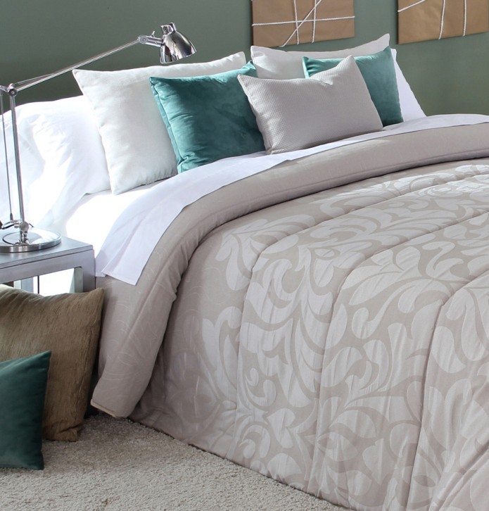 Couvre lit matelassé jacquard Kubrick beige Reig Marti - Blancollection