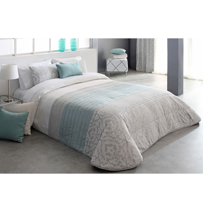 Couvre lit matelassé jacquard Kylie gris Reig Marti - Blancollection