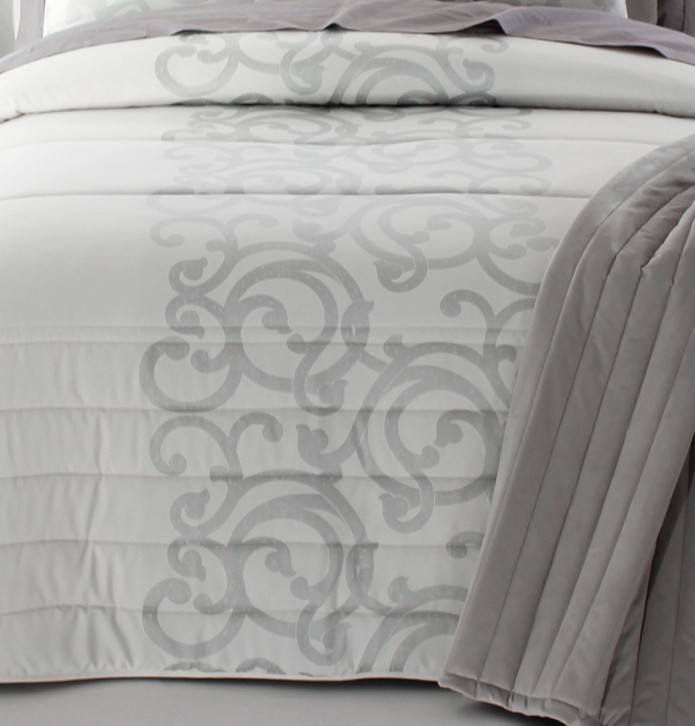 Couvre lit matelassé jacquard Amiens gris Reig Marti - Blancollection
