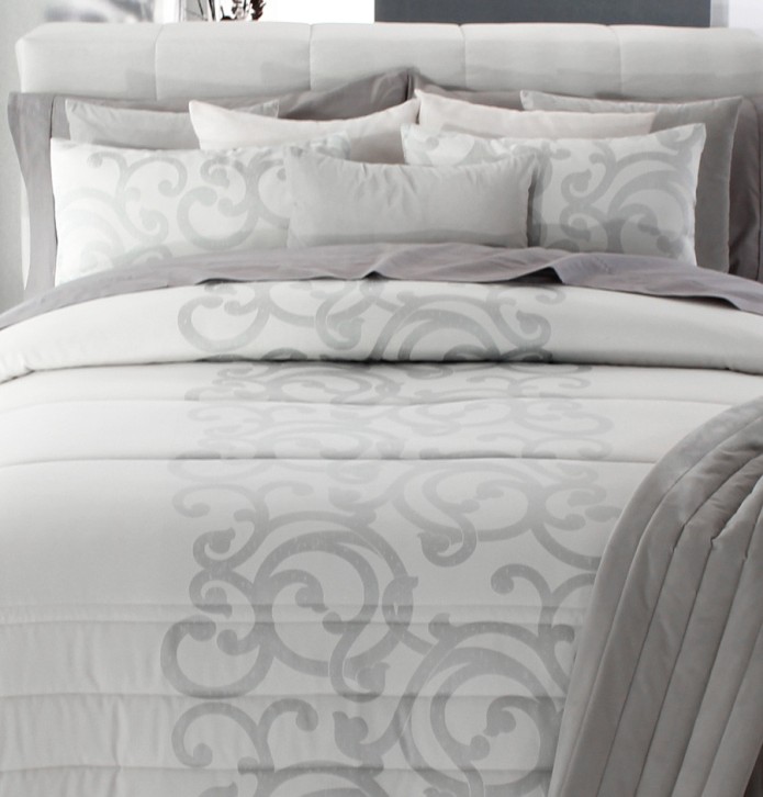 Couvre lit matelassé jacquard Amiens gris Reig Marti - Blancollection