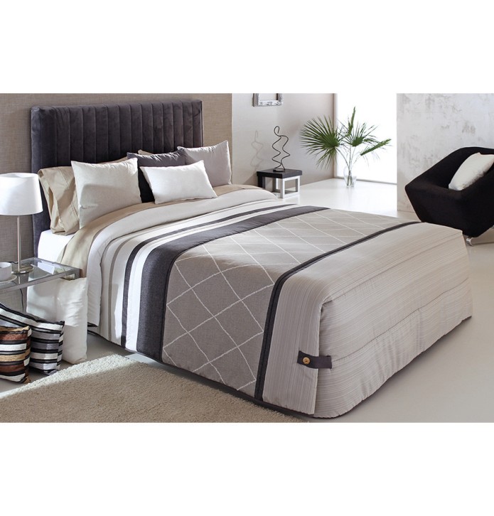 Couvre lit matelassé Carson taupe Reig Marti - Blancollection