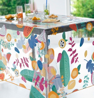 Nappe Matisse PVC Transparent/multicolore 140x200 - CALITEX