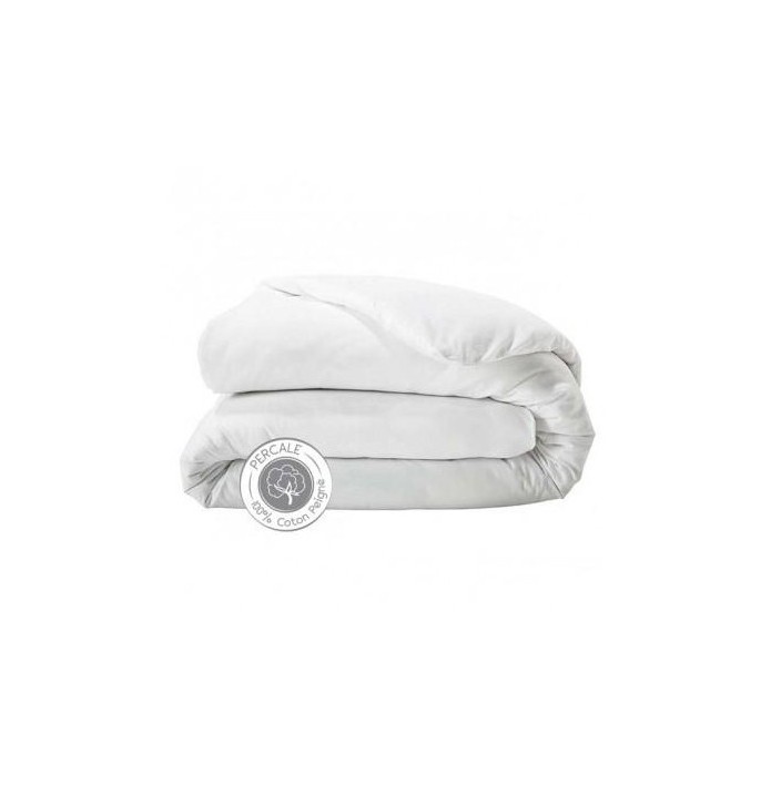 Housse de couette percale blanche Tradilinge - Blancollection