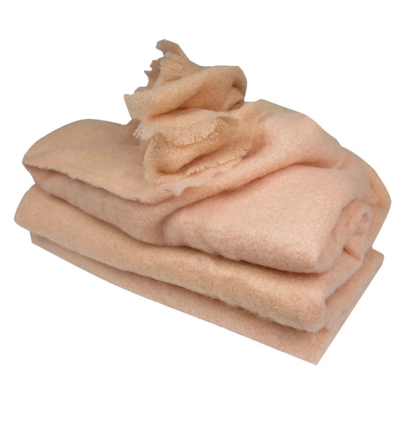 Couverture Mohair saumon Ourson
