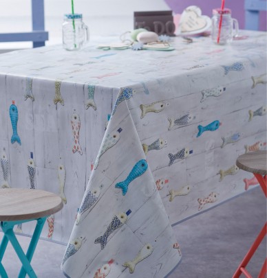 Nappe toile cirée Little Fish Calitex