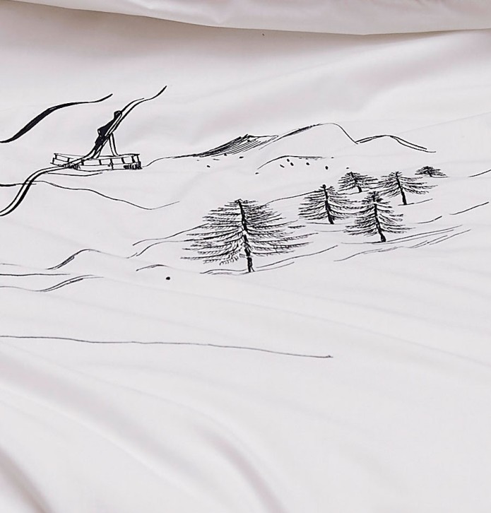 Housse de couette percale En piste Sylvie Thiriez - Blancollection