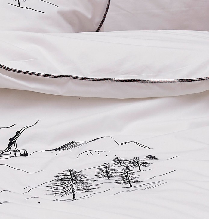 Housse de couette percale En piste Sylvie Thiriez - Blancollection