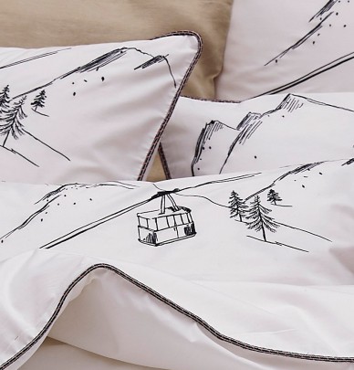 Taie d'oreiller percale En piste Sylvie Thiriez