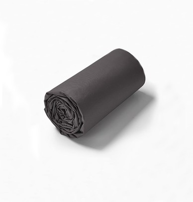Drap housse percale gris basalt Sylvie Thiriez - Blancollection