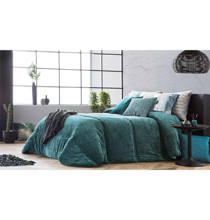 Boutis velours matelassé Soul océan Antilo - Blancollection