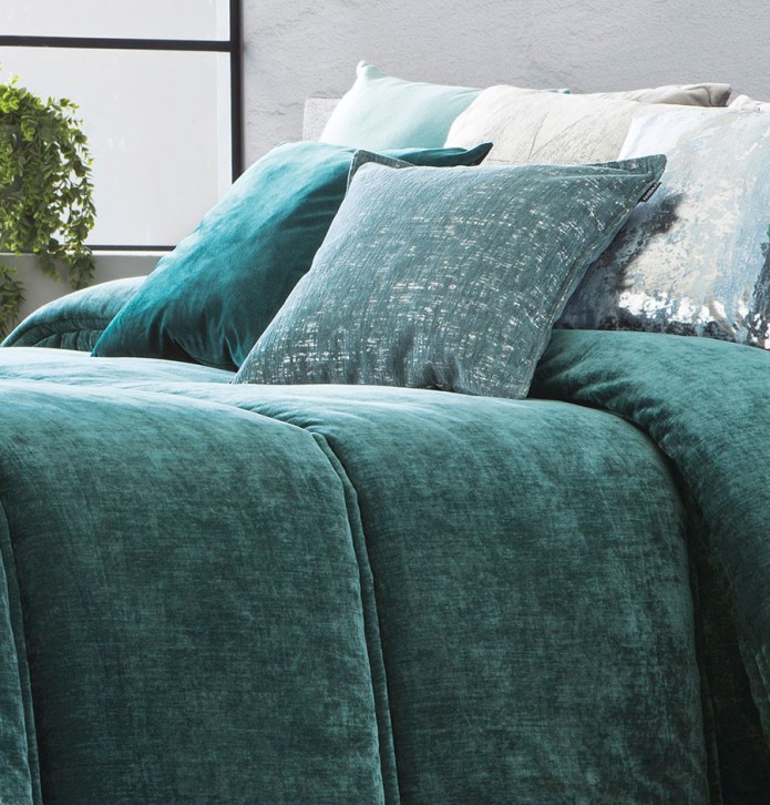 Boutis velours matelassé Soul océan Antilo - Blancollection
