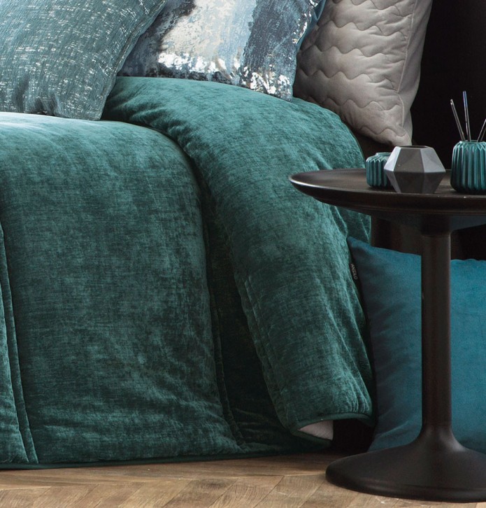 Boutis velours matelassé Soul océan Antilo - Blancollection