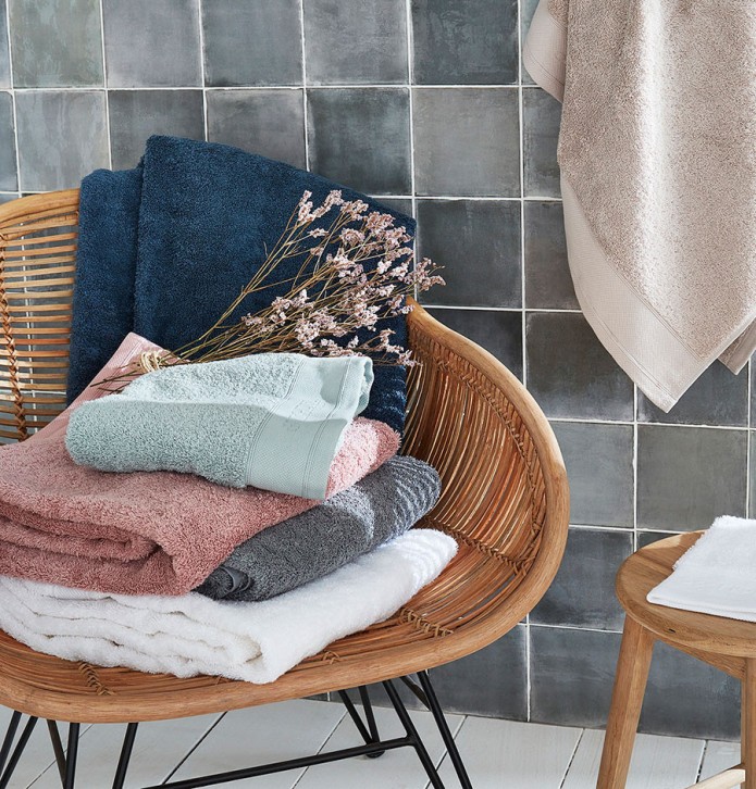 Drap de bain coton bio Organic céladon Nydel - Blancollection