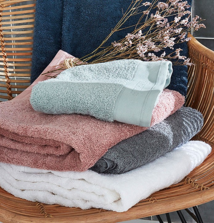 Drap de bain coton bio Organic céladon Nydel - Blancollection