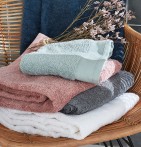 Drap de bain coton bio Organic céladon Nydel - Blancollection