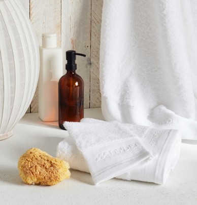 Serviettes de toilette coton bio Organic blanc Nydel