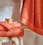 Gants de toilette coton bio Organic terracota Nydel - Blancollection