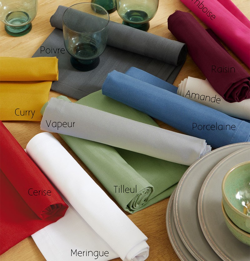 Lot de 6 serviettes de table arlequin 8 coloris meringue - nydel