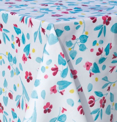 Nappe coton enduite PVC Florilège Nydel - Blancollection