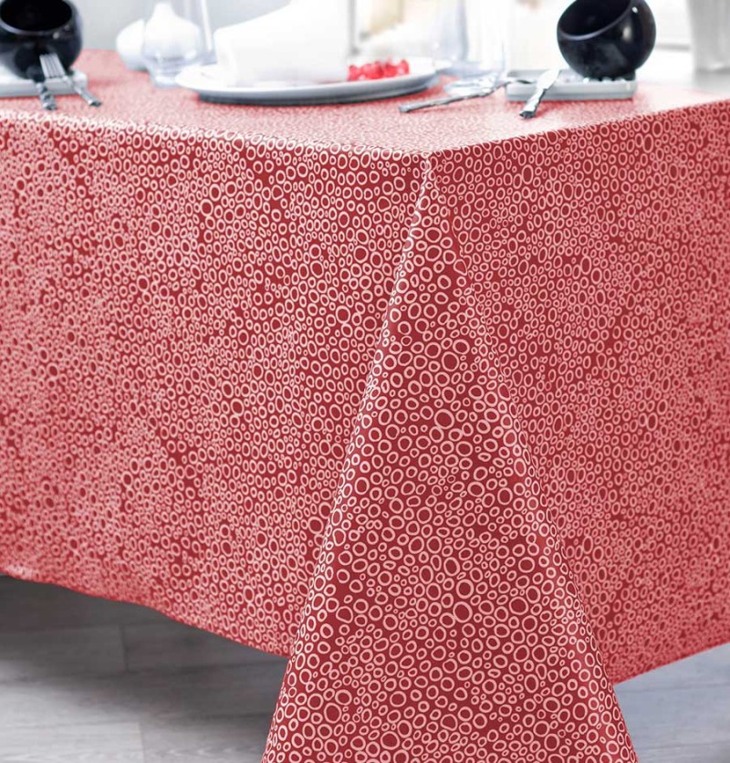 Nappe coton enduite PVC Bulle rouge Nydel