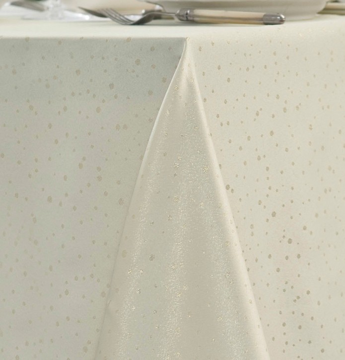 Nappe damassée polyester Odéon ivoire Nydel - Blancollection