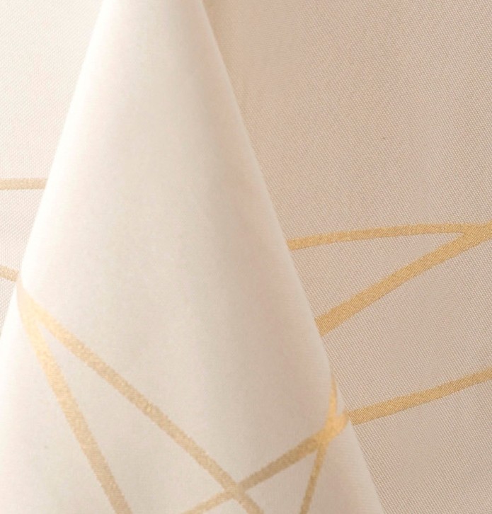 Nappe damassée polyester Détrier ivoire Nydel - Blancollection