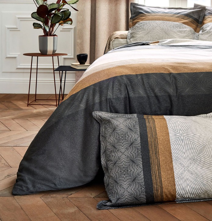 Taie d'oreiller satin Tiago noir Tradilinge - Blancollection
