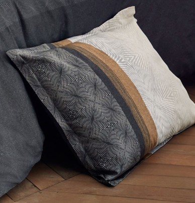 Taie d'oreiller satin Tiago noir Tradilinge