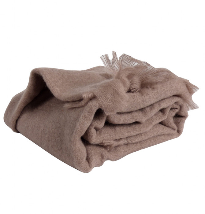 Couverture Mohair taupe Ourson