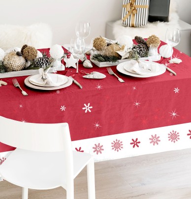 Nappe polyester Rain Star rouge Calitex