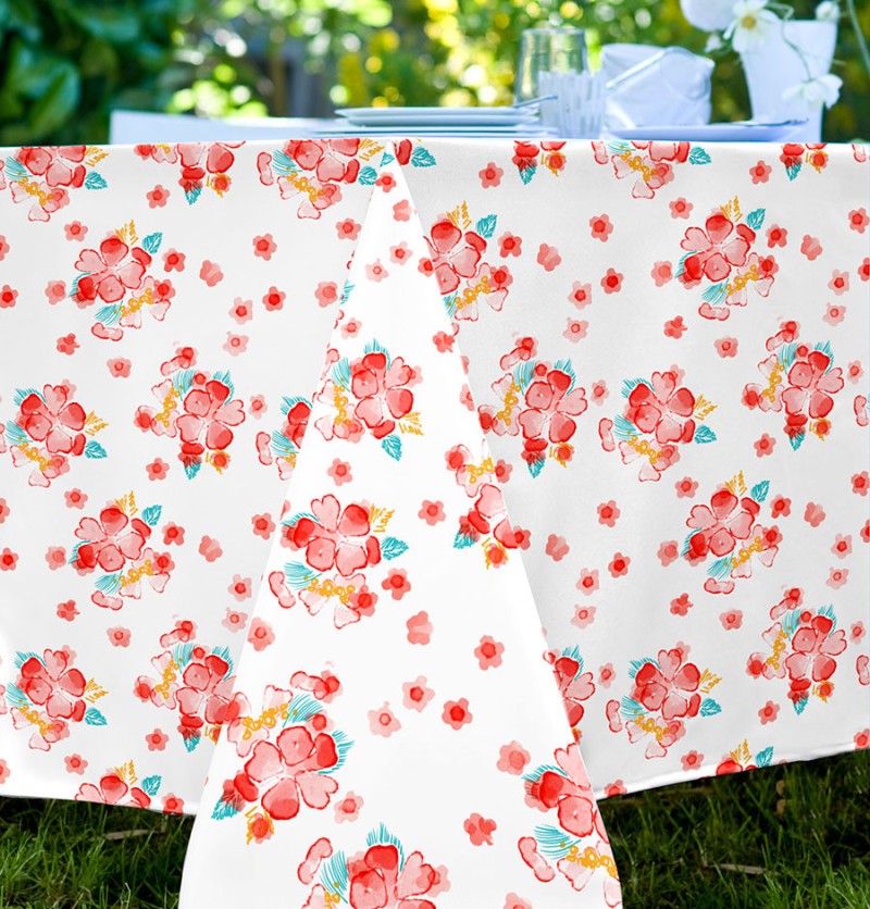 Nappe toile cirée Hibiscus Calitex