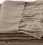 Plaid en lin Allegro chanvre Vent du Sud - Blancollection